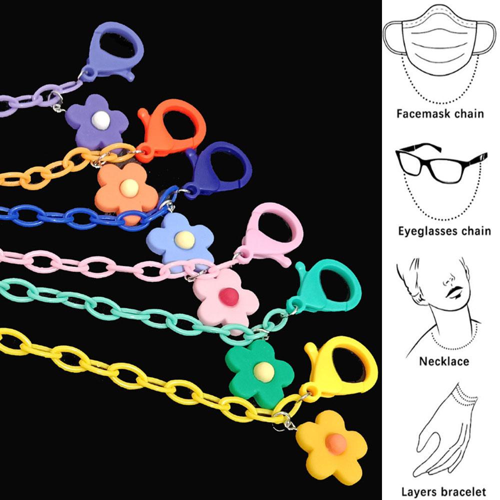 Dây Đeo Mắt Kính Bằng Acrylic In Họa Tiết Hoa Hoạt Hình Dễ Thương Cho Bé