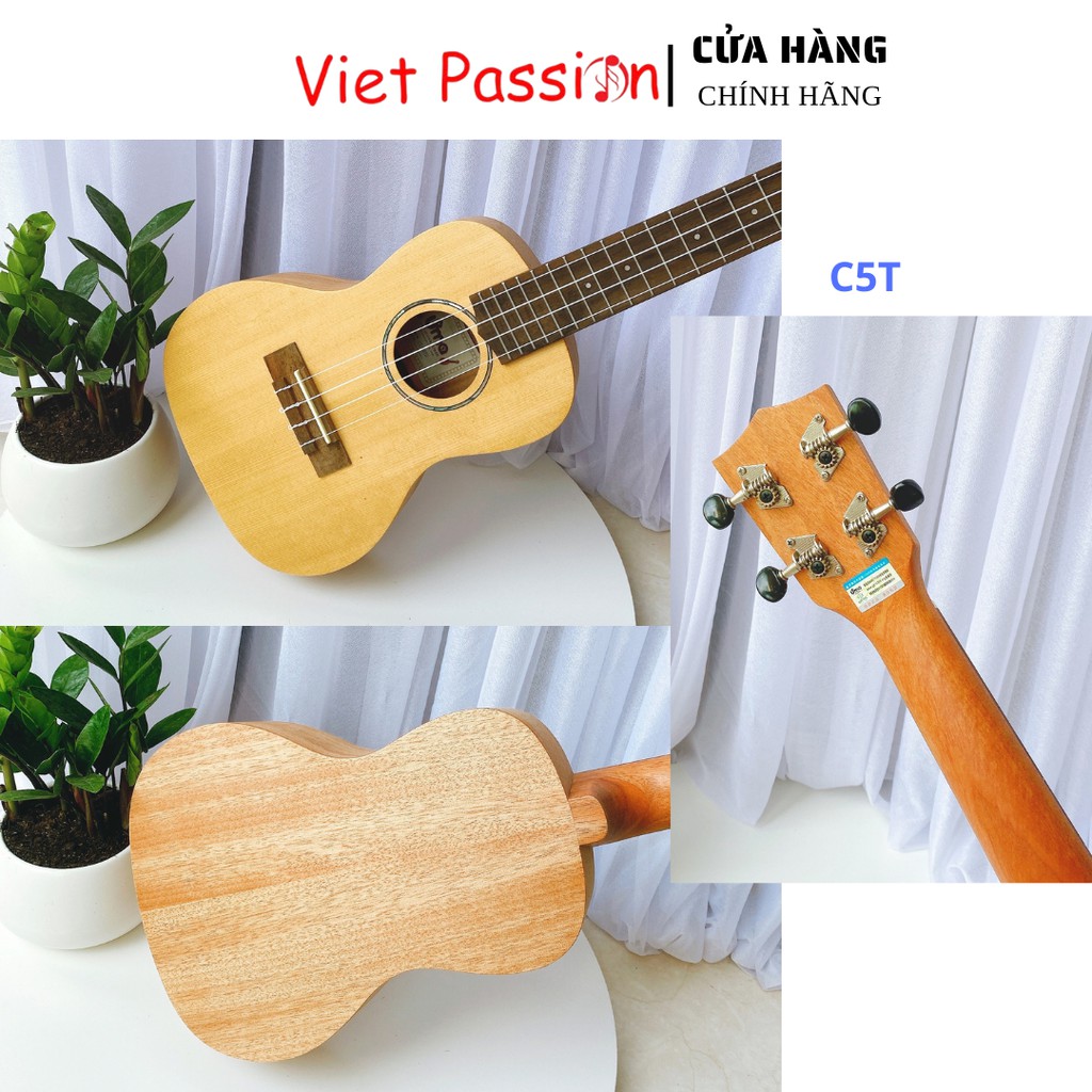 Đàn ukulele concert size 23 inch C5T chất liệu gỗ giá rẻ chất lượng Viet Passion