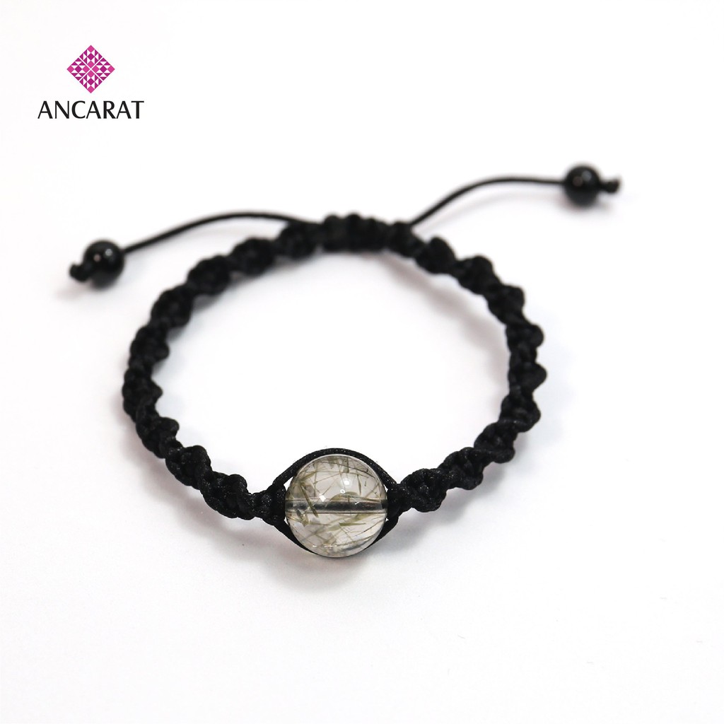 ANCARAT-Vòng tay handmade ngũ hành đá thạch anh tóc xanh