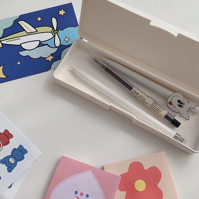 Hộp Bút Nhựa Trơn Đơn Giản DIY Simple Pencil Case