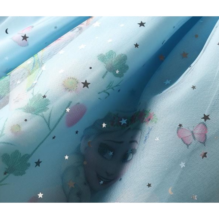 Đầm Công Chúa Elsa Mùa Hè 2023 Tay Ngắn Dành Cho Bé Gái 2-8 Tuổi