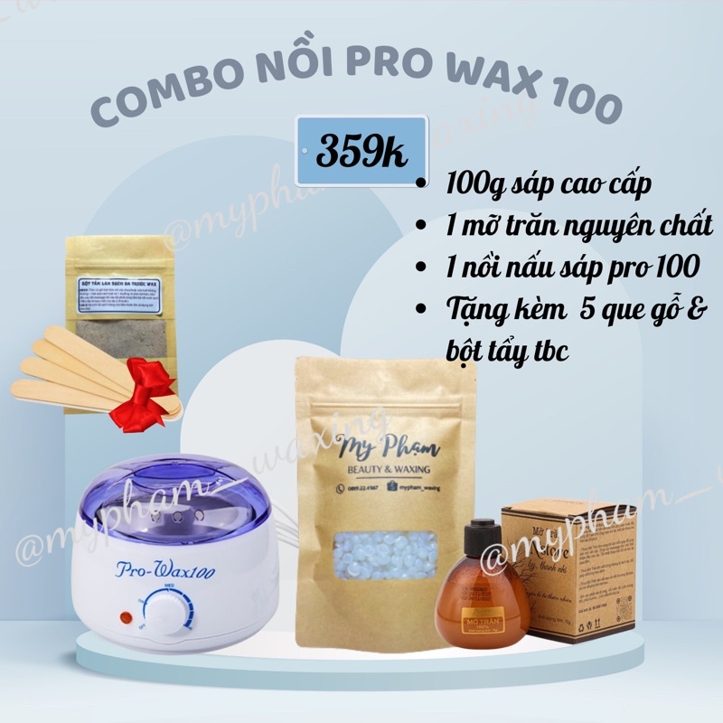 COMBO WAXING NỒI WAX PRO 100