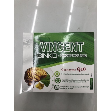 Viên uống vincent ginko coenzyme q10 hỗ trợ hoạt huyết, tăng cường tuần hoàn máu não, cải thiện tình trạng mất ngủ