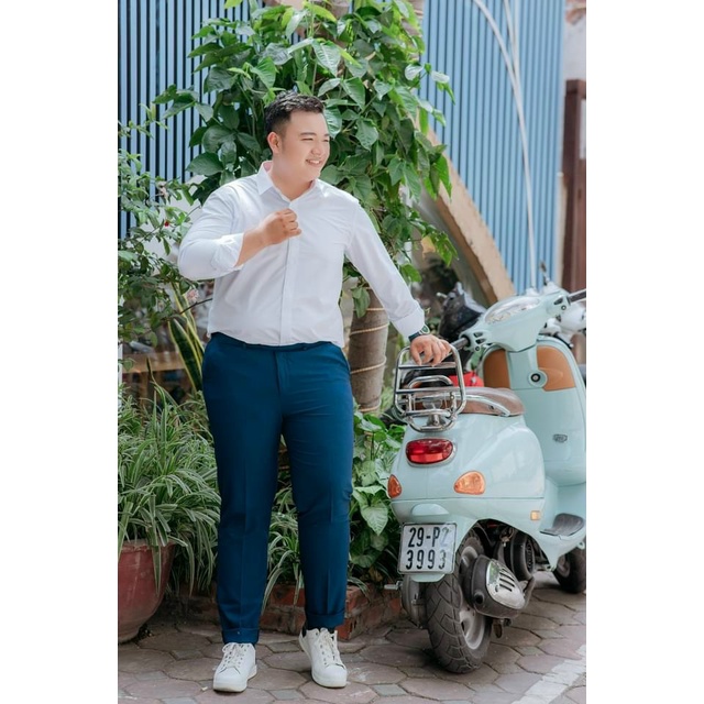 Áo Sơ Mi Dài Tay Bigsize Nam 80-140kg AKYOO Cao Cấp, Co Giãn, Không Bai Mờ, Không Gây Khó Chịu Khi Mặc - SM TRANG,DEN DA