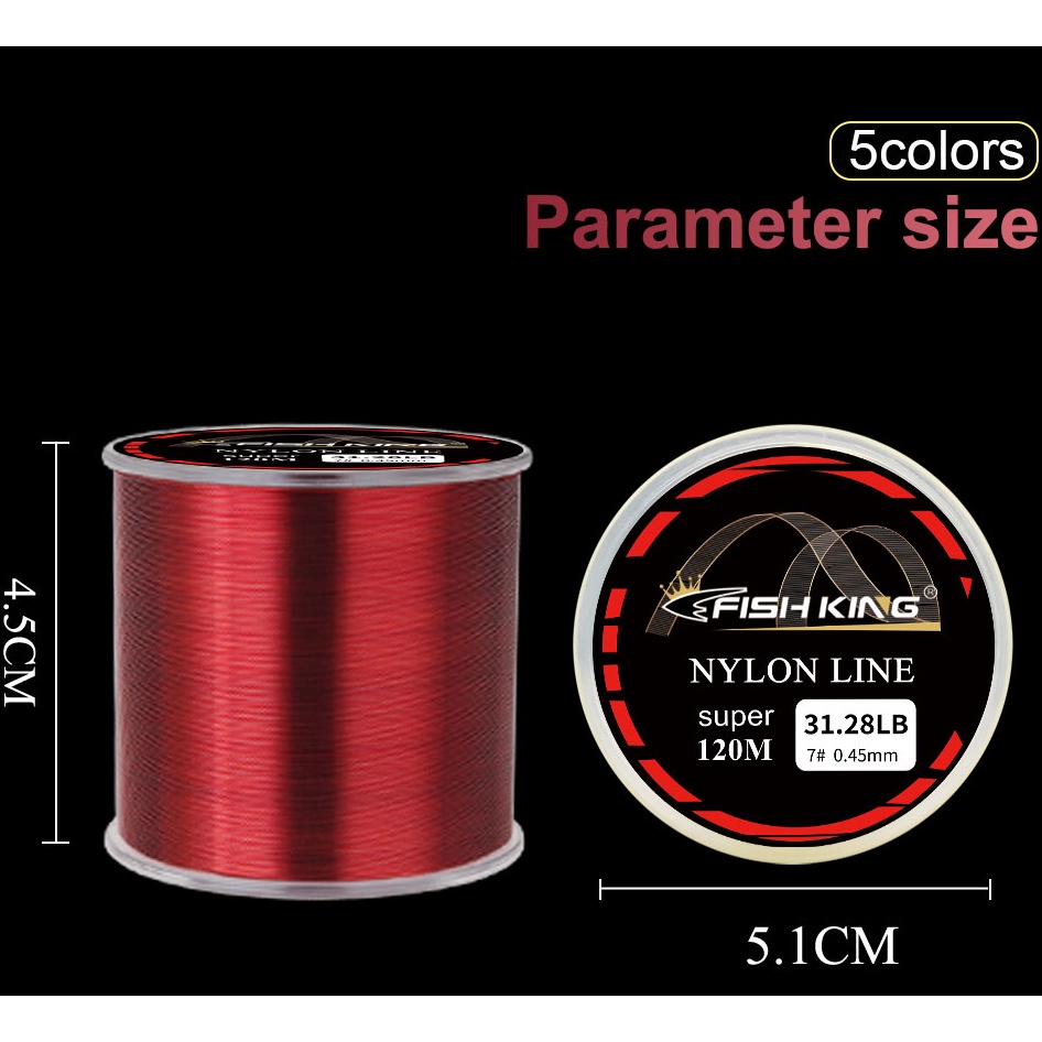 Cuộn Dây Cước Câu Cá 120M 5 Màu 4.13LB-34.32LB