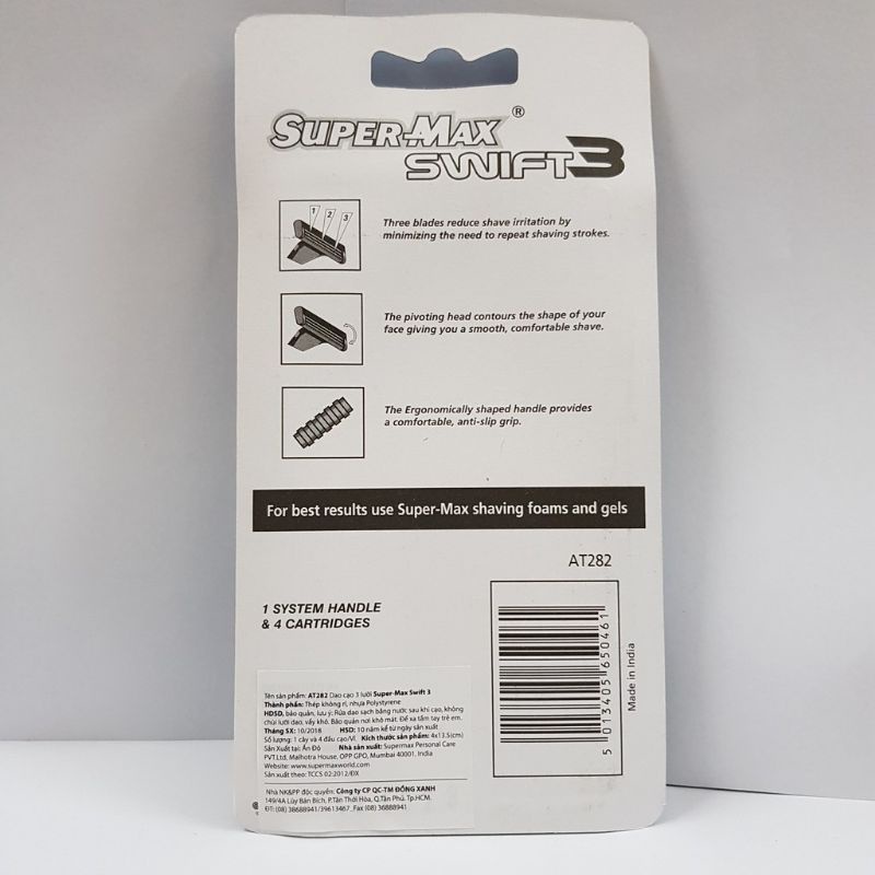 Dao cạo 3 lưỡi super-max swift 3 AT282