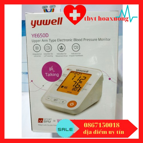 [Chính Hãng] Máy Đo Huyết Áp Có Giọng Nói Tiếng Tiệt Yuwell 650D