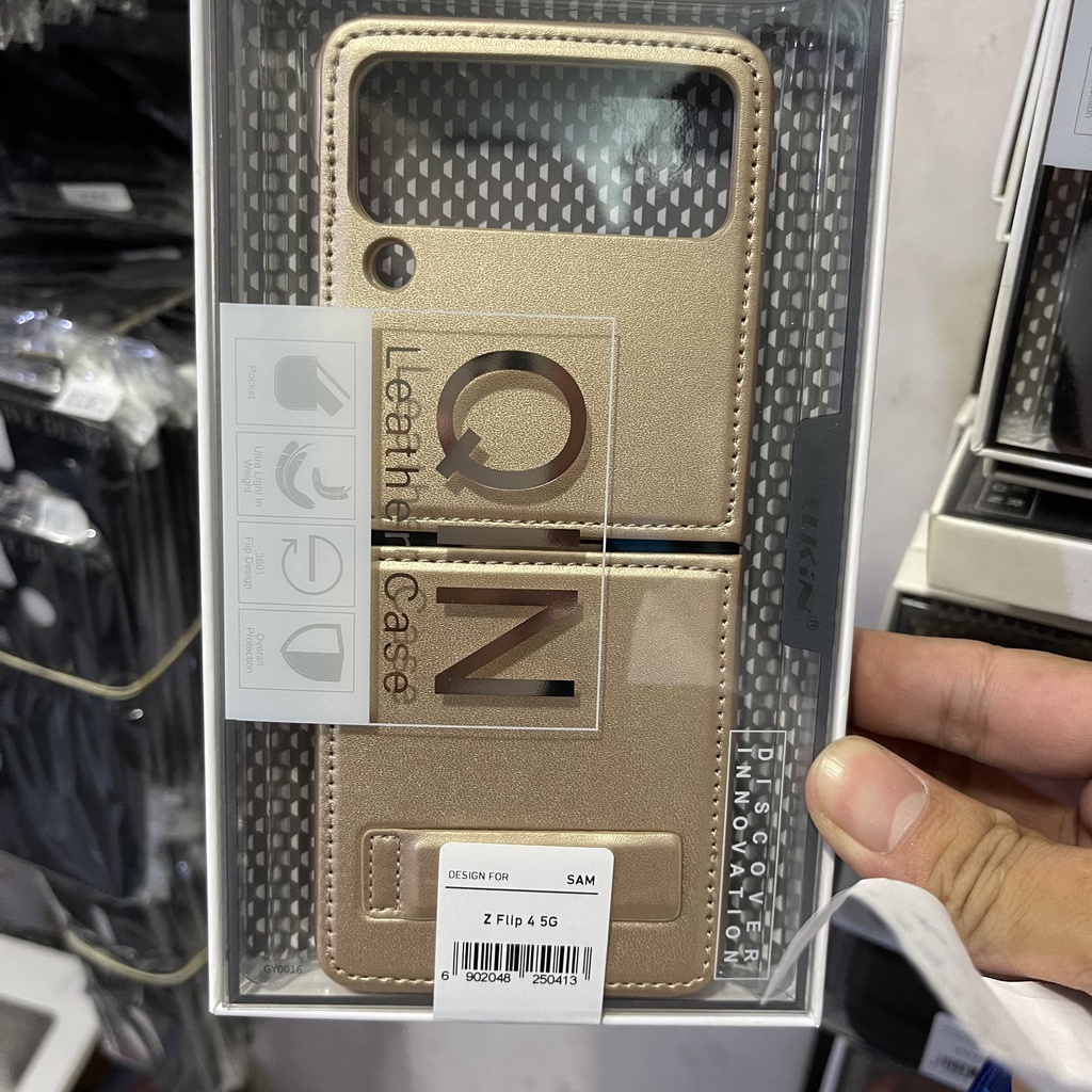 Ốp lưng da Samsung Z Flip 3 / Z Flip 4 5G Nillkin Qin leather case