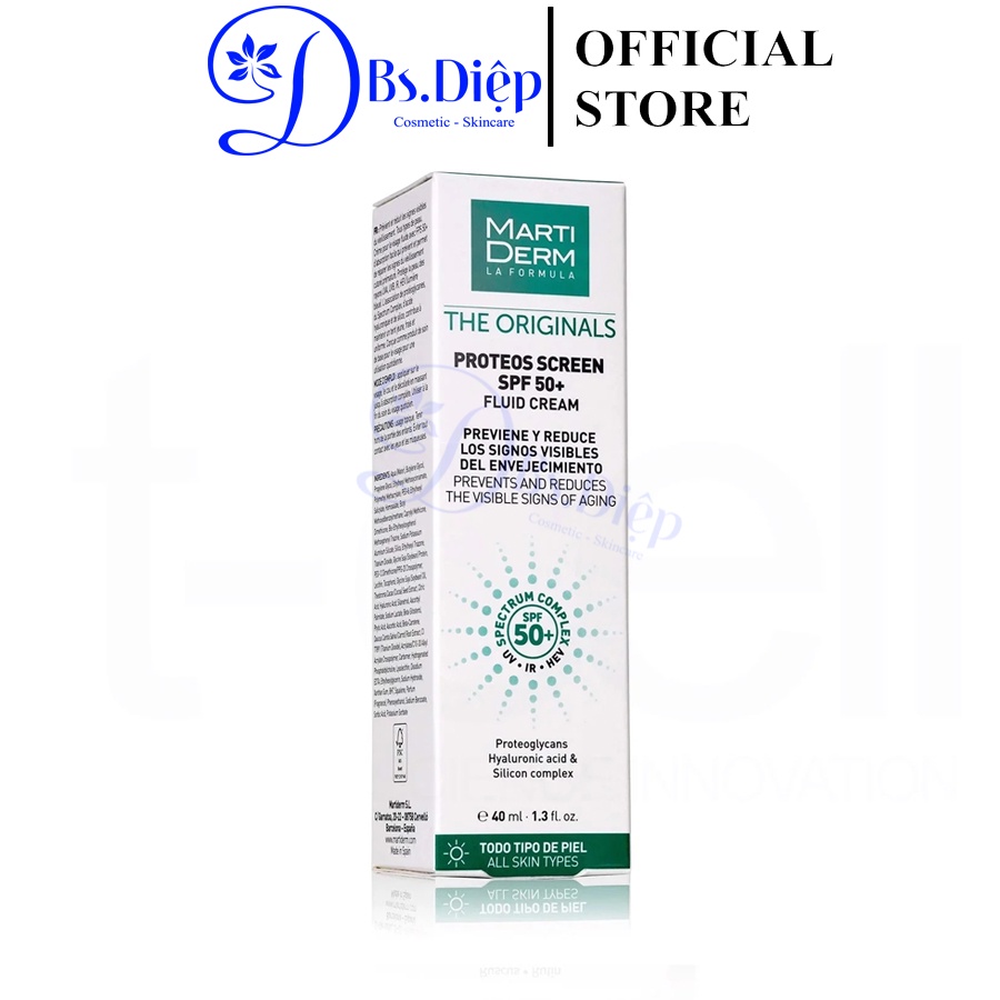 Kem Chống Nắng Toàn Diện - MartiDerm The Originals Proteos Screen SPF50+ Fluid Cream 40ml