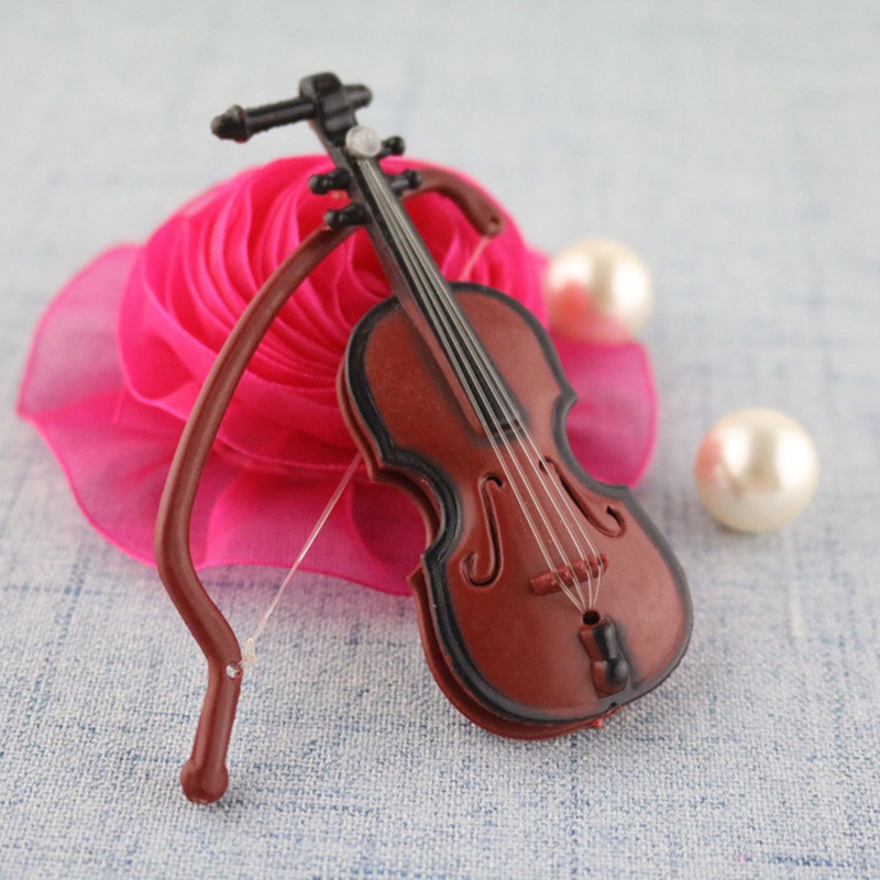 Đàn Violin Gỗ Mini 8cm Cho Nhà Búp Bê Barbie