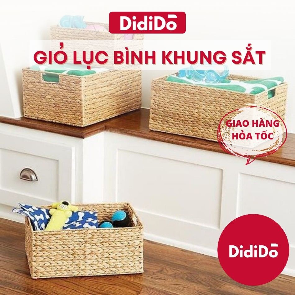 Giỏ lục bình khung sắt size L - 44cm