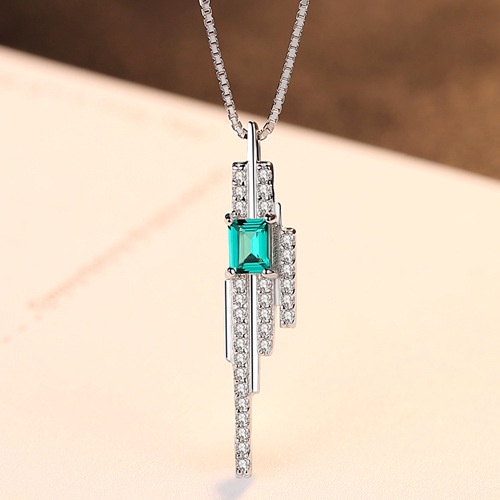 Bộ Phụ Kiện Trang Sức Bạc Đính Đá Xanh Phong Cách Quý Tộc BNT607 Bảo Ngọc Jewelry