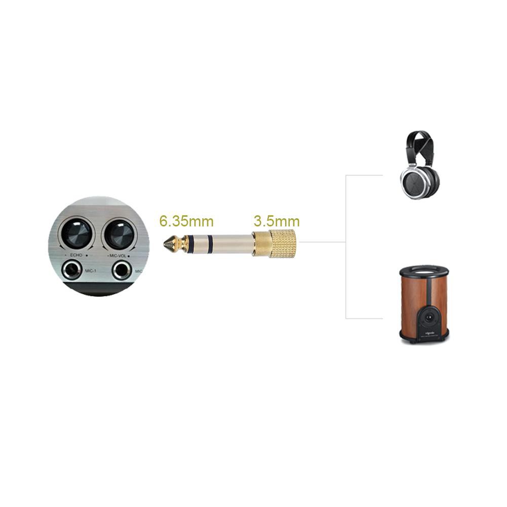 DECEBLE 3.5mm Female to 6.5mm Male Headphone to Stereo Microphone Jack Adapter Best