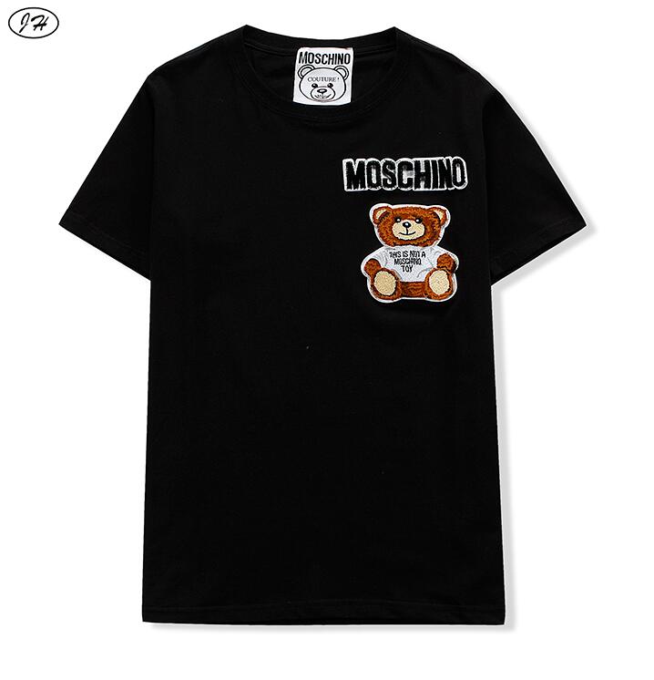 Áo Thun Tay Ngắn Thêu Hình Gấu Moschino Cho Nam Và Nữ