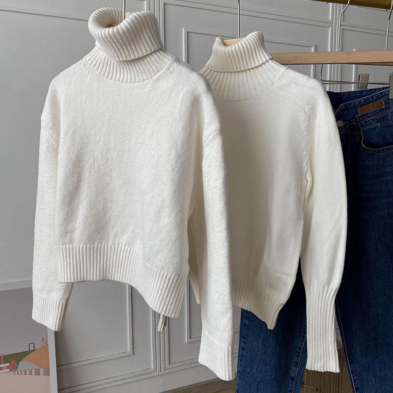 Áo Sweater Cổ Cao Kẻ Sọc Kiểu Nhật Bản Thiết Kế Đơn Giản Hợp Thời Trang