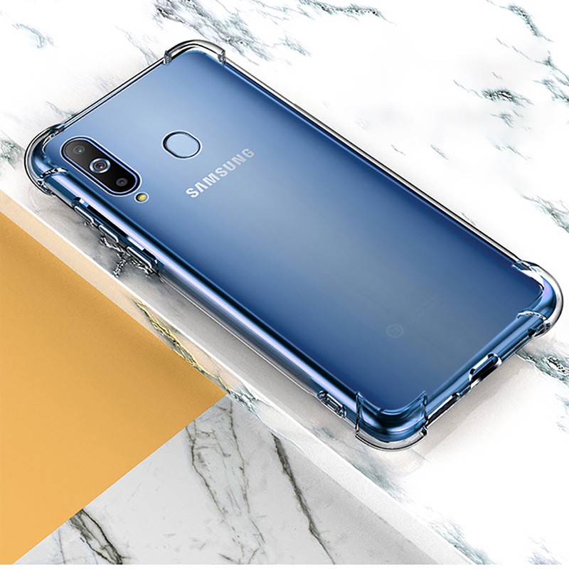 Ốp điện thoại trong suốt chống sốc cho Samsung Galaxy M20 M10 A7 A8 A6 Plus A9 2018