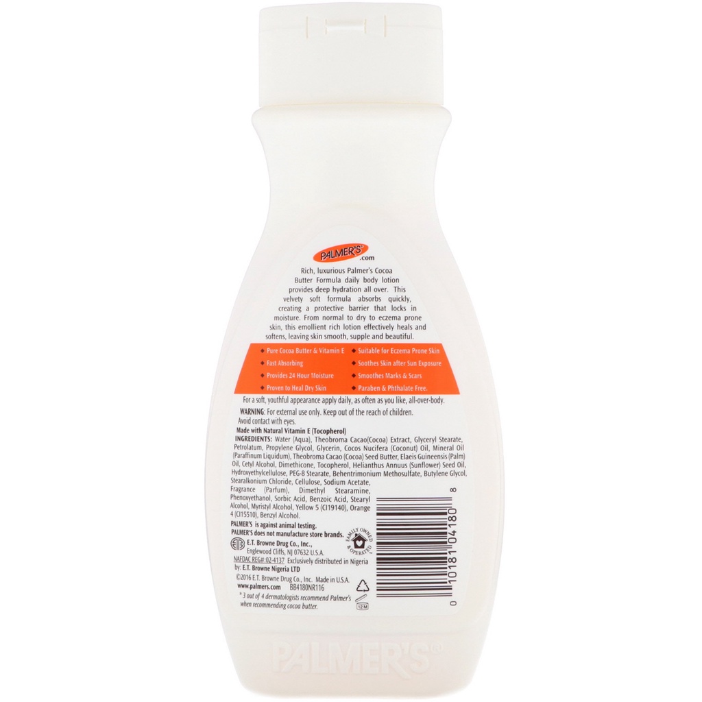 Sữa Dưỡng Thể Palmer’s Cocoa Butter Formula with Vitamin E Heals & Softens Rough, Dry Skin 250ml