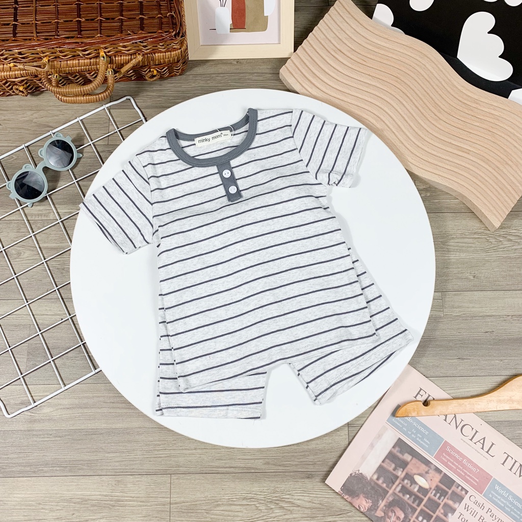 Quần áo cộc tay nam nữ chất cotton hàn, bộ quần áo trẻ em minky mom cho bé trai bé gái-1046