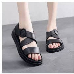 Giày Sandal Nữ Nhựa Dẻo Đi Mưa Hapu (Đen, Hồng, Kem)
