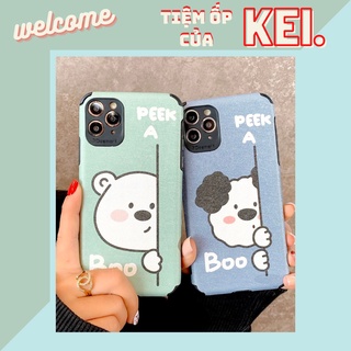 Ốp lưng đôi da imd gấu Peek a boo xinh xỉu dành cho nhiều dòng máy của iphone/samsung/oppo/realme/xiaomi/vivo