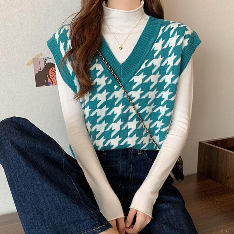 Áo Khoác Gile Dáng Rộng Kẻ Sọc Lưới Thời Trang Thu Đông Dành Cho Nữ | BigBuy360 - bigbuy360.vn