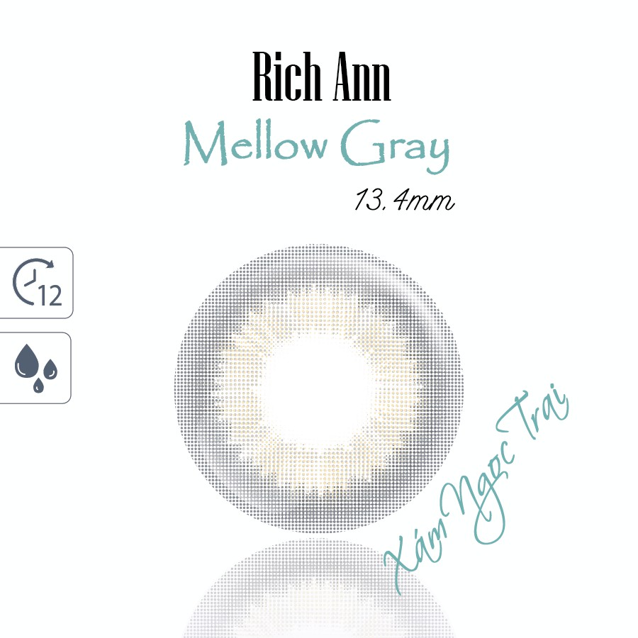  Kính Áp Tròng Cận 1 Ngày ANN365 Hàn Quốc Màu Xám Ngọc Trai Rich Ann Mellow Gray