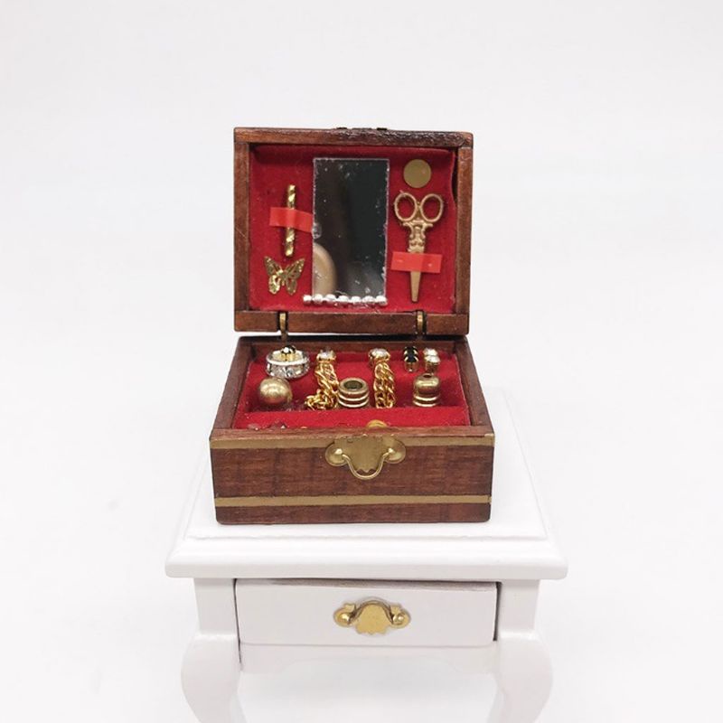 Hộp Đựng Trang Sức Mini Tỉ Lệ 1 / 12 Độc Đáo Trang Trí Nhà Búp Bê