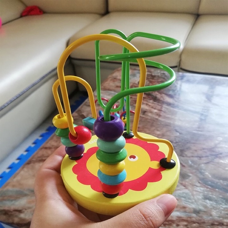 Đồ Chơi Gỗ Luồn Hạt Mê Cung Cho Bé Sáng Tạo, Khéo Léo