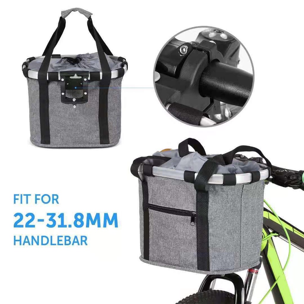 Giỏ Đựng Đồ Bằng Hợp Kim Nhôm Có Thể Gấp Gọn Gắn Phía Trước Xe Đạp