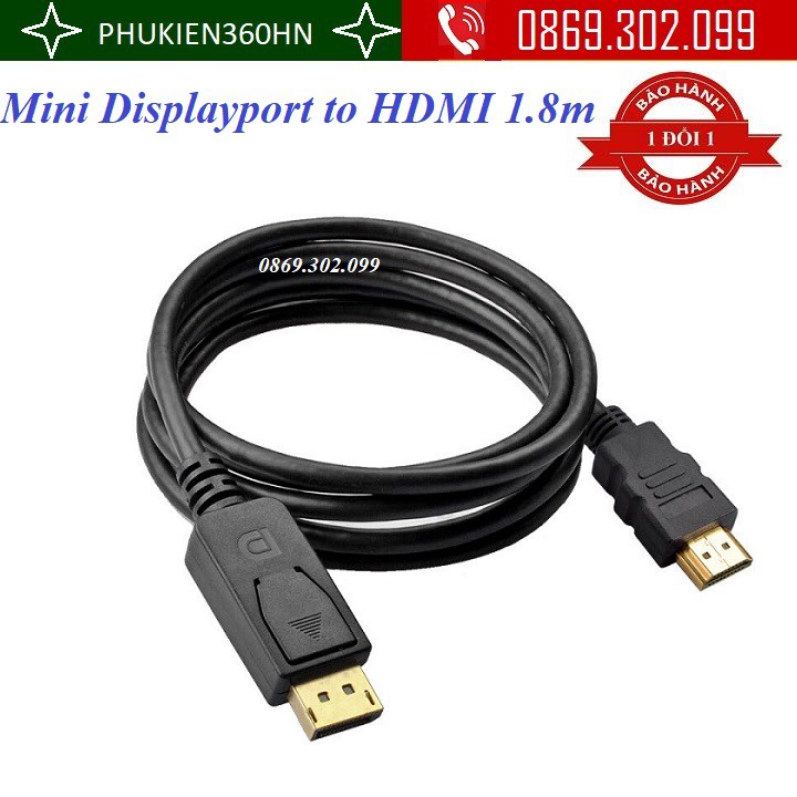 Dây Cáp chuyển đổi Displayport to HDMI 1.8m