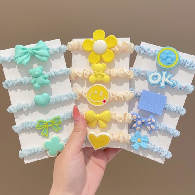 Dây Cột Tóc Co Giãn Cao Phong Cách Hàn Quốc Ngọt Ngào Cho Nữ