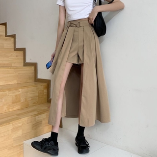 Chân váy lưng cao màu Khaki thiết kế độc đáo