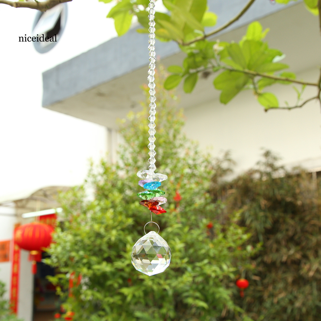 Quả Cầu Thủy Tinh Cầu Vồng Treo Trang Trí Cây Thông Noel