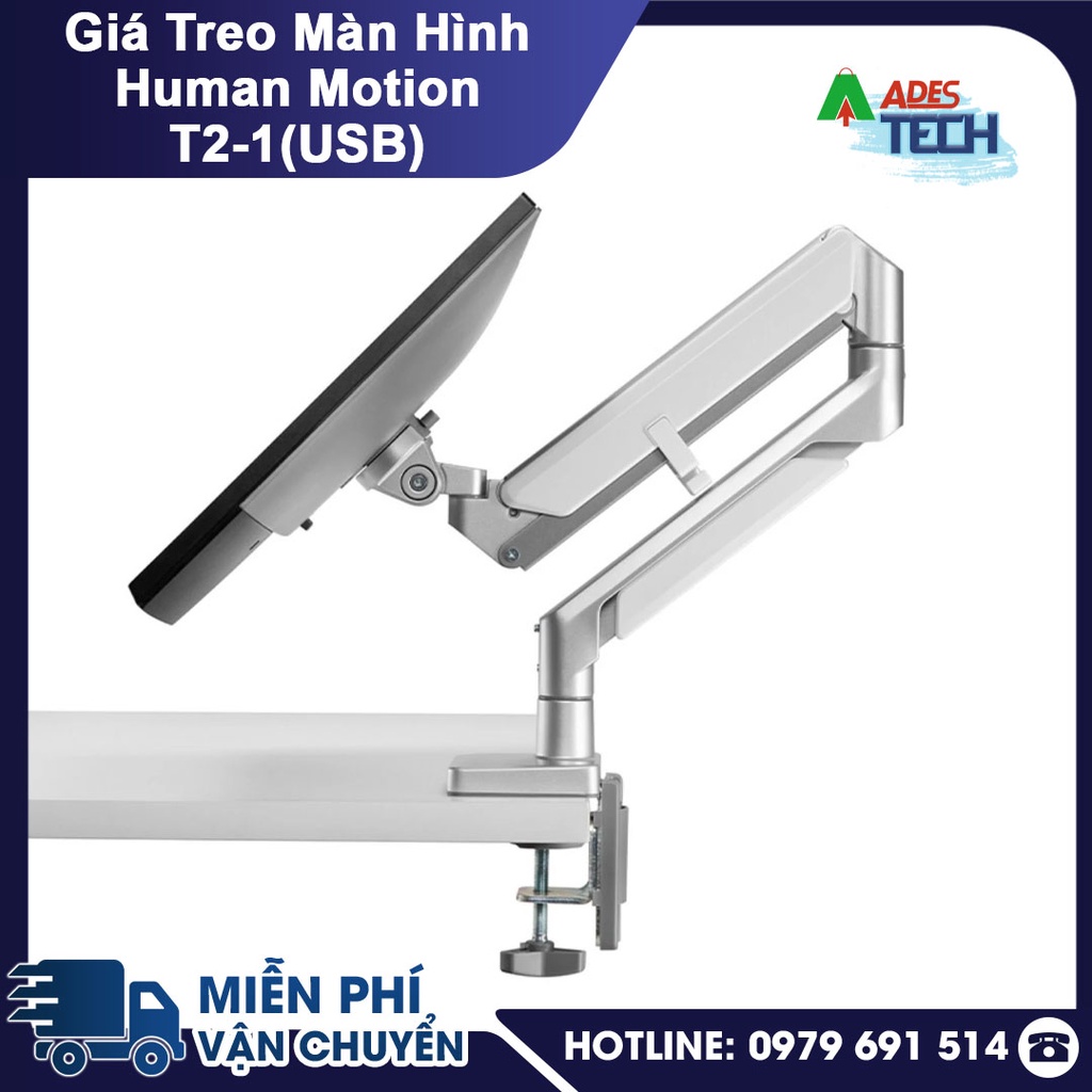 Giá Đỡ Màn Hình Máy Tính HUMAN MOTION T2-1 / T2-1U Tích Hợp Chân USB | Arm Monitor