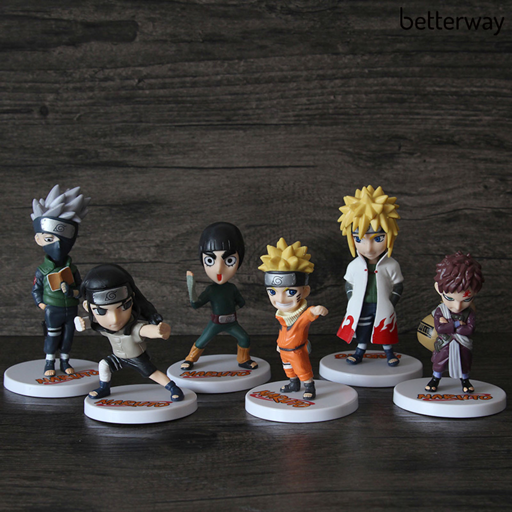Set 6 Mô Hình Nhân Vật Anime Naruto Sasuke Sống Động