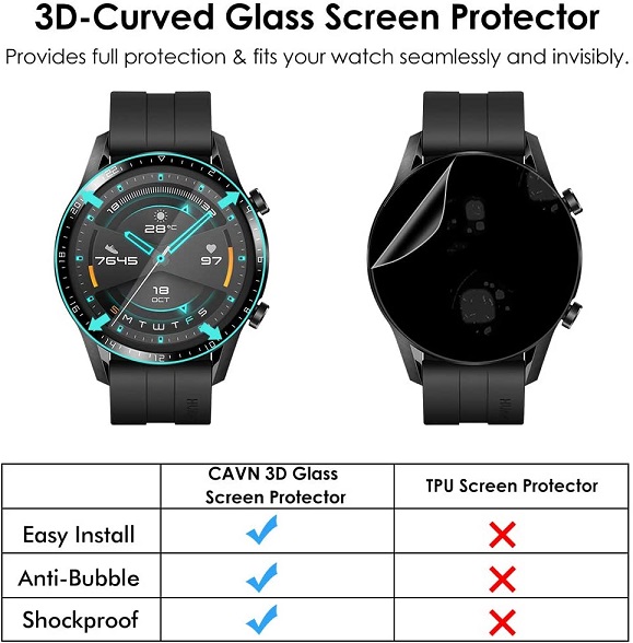 Miếng dán bảo vệ màn hình 3d dành cho đồng hồ thông minh Huawei Gt 2 46mm Gt2 46mm