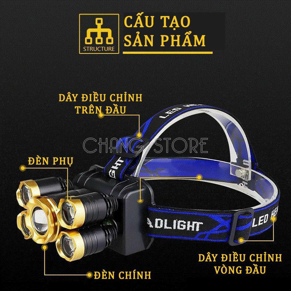 [BẢO HÀNH 12 THÁNG] ĐÈN BIN ĐỘI ĐẦU ĐEO TRÁN SIÊU SÁNG 5 BÓNG LED CHÍNH HÃNG [BẢO HÀNH 12 THÁNG] | BigBuy360 - bigbuy360.vn