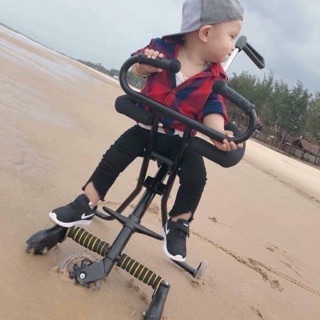 Xe đẩy 5 bánh cho bé, xe đẩy siêu thị có đèn phát sáng full giỏ