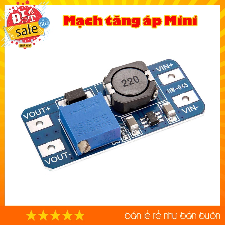 Mạch tăng áp, nâng áp mini MT3608 5V-28V ✅  ⚡