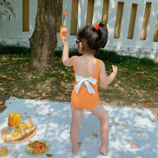 Bikini kẻ cam cho bé gái ko kèm mũ