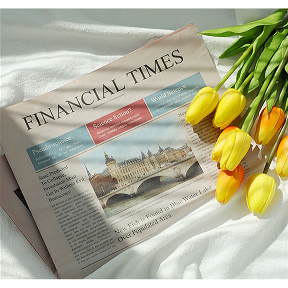 Set 2 tấm giấy tạp chí chữ tiếng anh phong cách cổ điển dùng để gói quà trang trí nền chụp ảnh nhiều màu tùy chọn