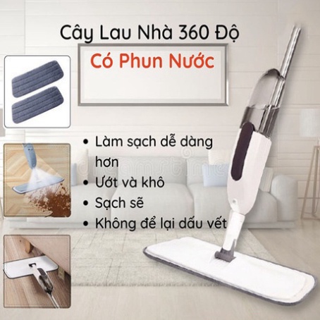 Cây lau nhà có bình xịt phun sương,lau đa năng xoay 360 độ lau mọi ngóc ngách có thể tháo miếng lau vệ sinh dễ dàng