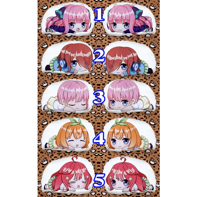Gối ôm gấu bông in 2 mặt Nakano Miku Nakano Nino Itsuki Nakano Ichika Nakano Yotsuba Go-Toubun no Hanayome