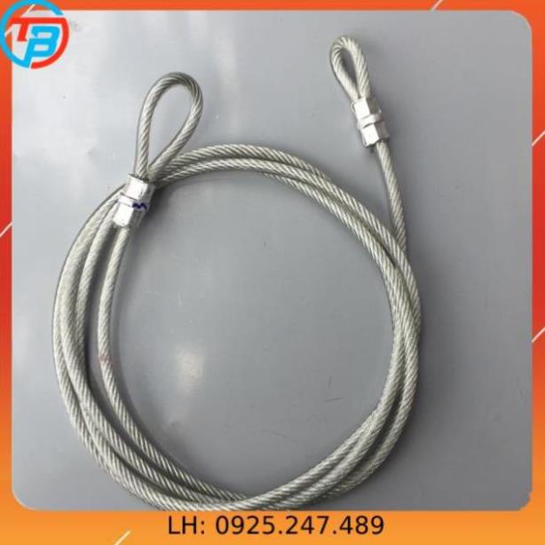 Dây cáp khóa xe bọc nhựa phi 8 dài 3m