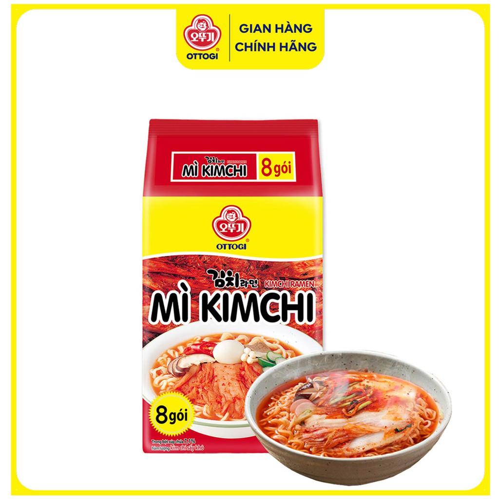 Lốc 8 gói mì kim chi Ottogi 120g | BigBuy360 - bigbuy360.vn