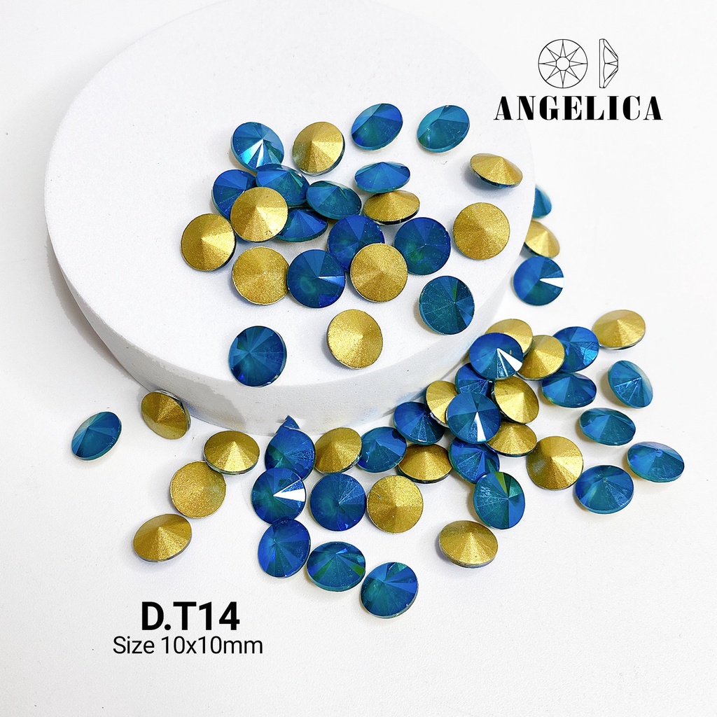 Túi 6 Viên Đá Khối Nail Hình Tròn Màu Nước Gạo Trang Trí Móng ANGELICA D.T