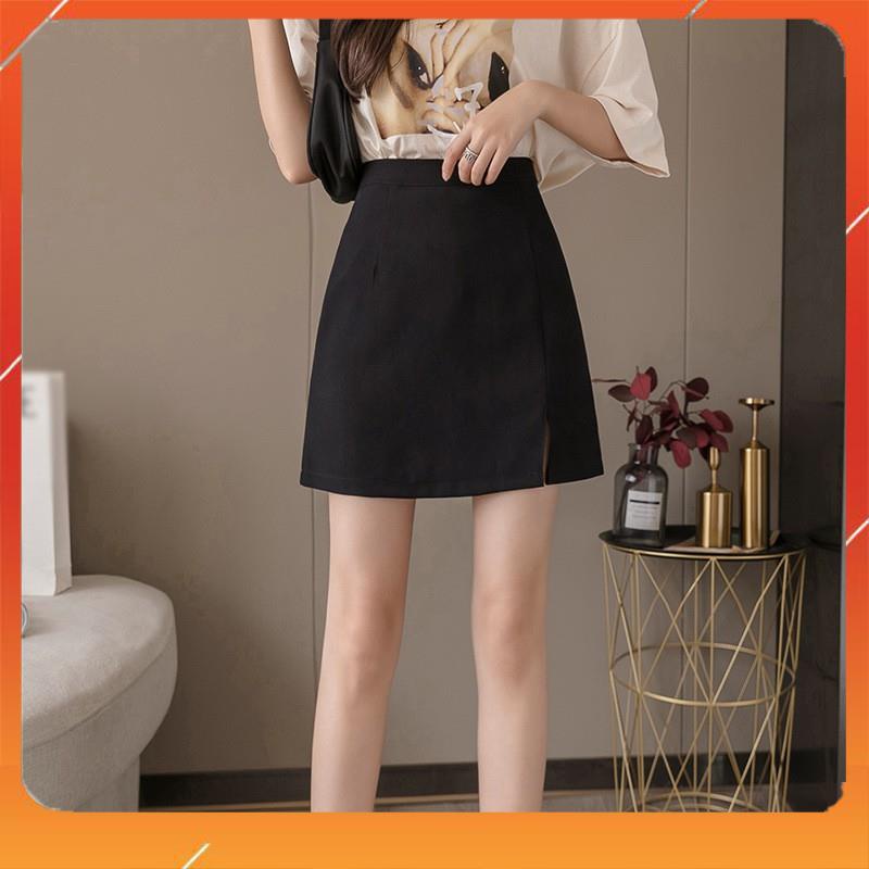 Chân váy ngắn chữ a xẻ trước, chân váy chữ a công sở xẻ tà | BigBuy360 - bigbuy360.vn