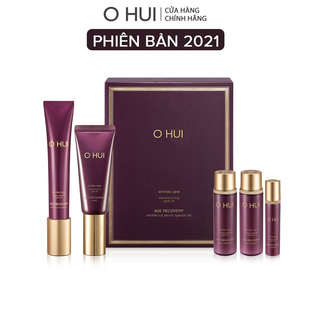 [Mã COSLUX02 giảm 120K]Bộ dưỡng xóa nếp nhăn phục hồi da lão hóa OHUI Age Recovery Wrinke Cut Serum Special Set