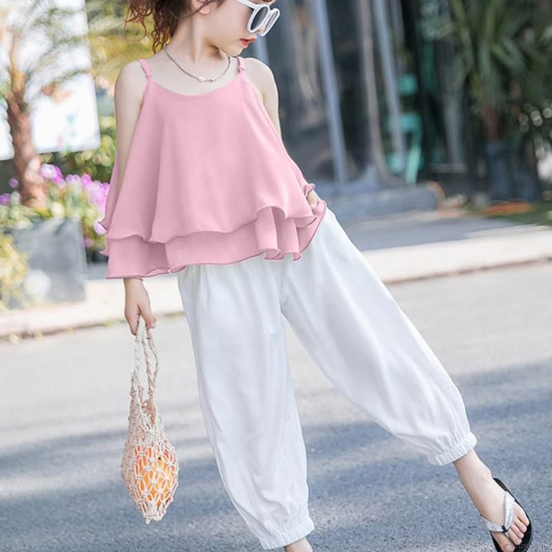 Set Áo Sát Nách+Quần Dài Cho Bé Gái