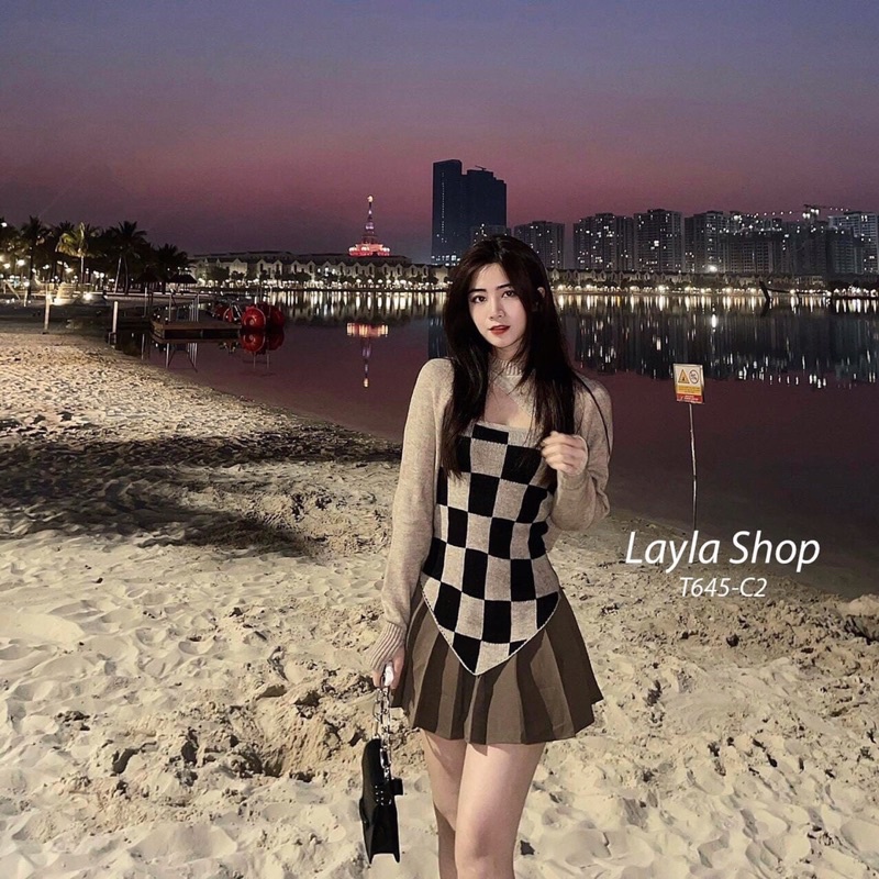 Bộ áo thun dài tay và áo dây phong cách mùa thu sành điệu cho nữ⚡️⚡️⚡️⚡️